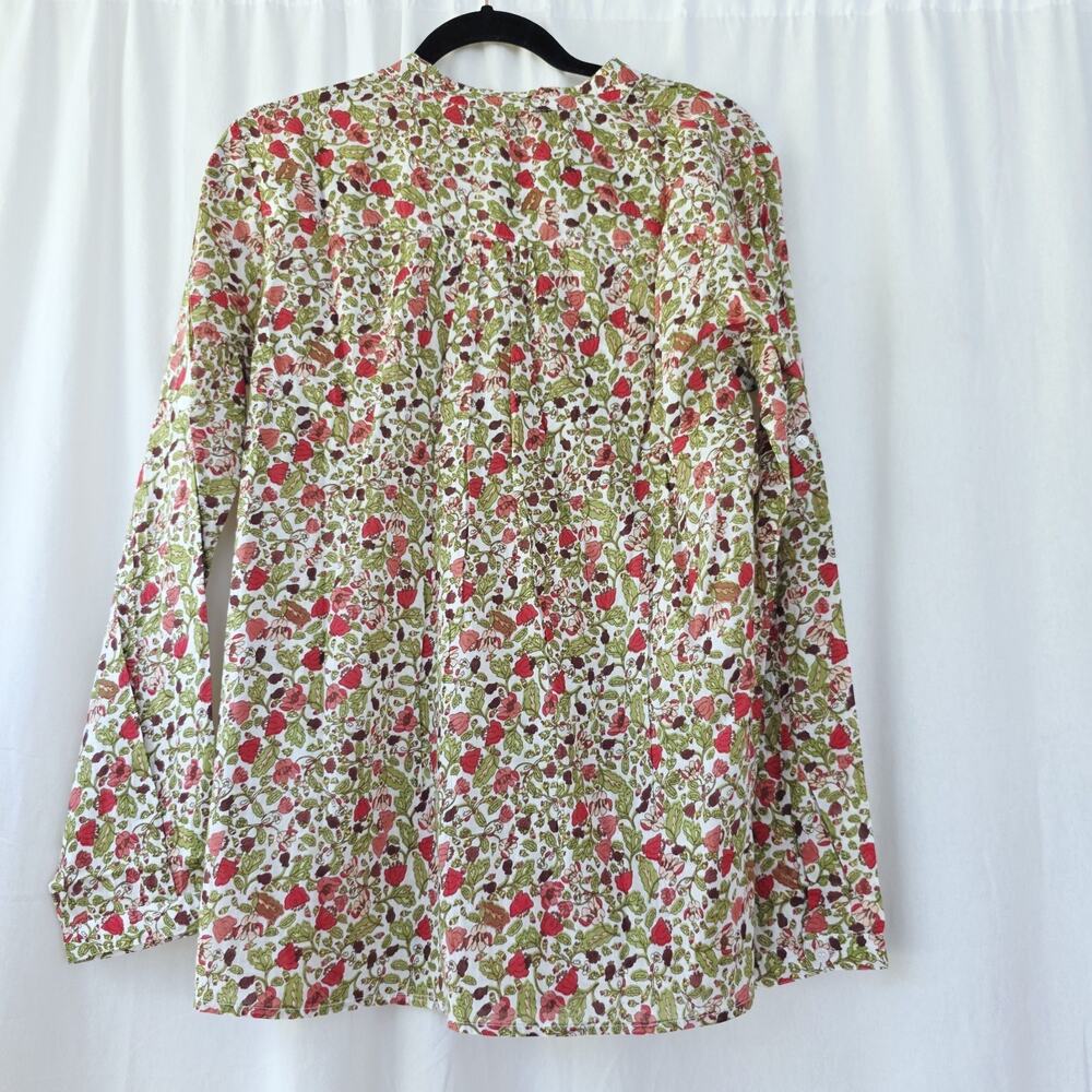 Chaudry button down shirt blouse Size L Floral print New Cotton Lightweight - Picture 7 of 7